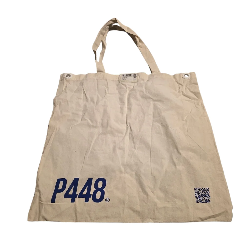 P448 Shoe Tote Bag 100% Cotton with Blue Logo NWOT